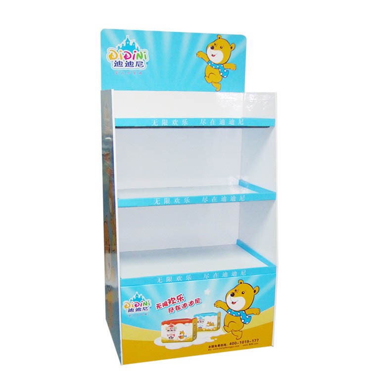 Custom Eco-friendly Varnishing Pop Up Cardboard Display For Light Paper Floor Display Corrugated Stand - Image 1