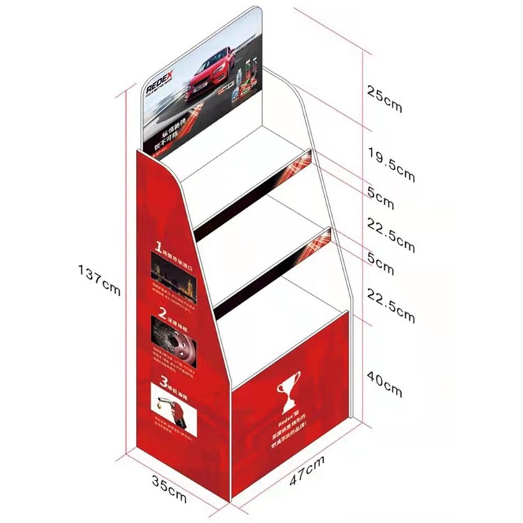Retail Customized Cardboard Corrugated Pegboard Floor Cardboard Display with Hook - Image 1