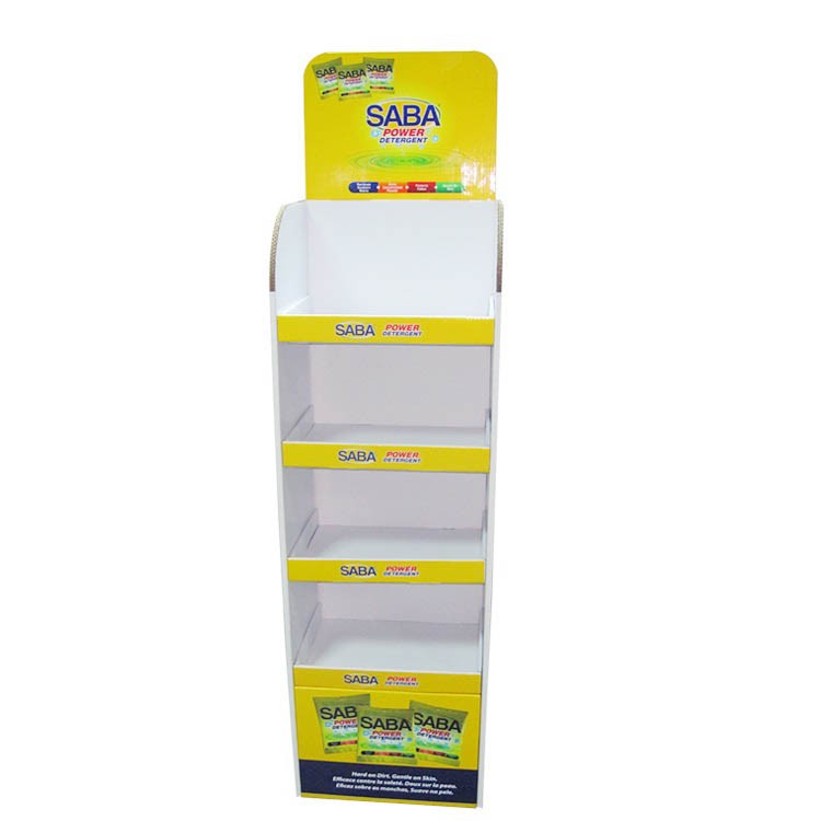 Supermarket Foldable POP Carton Stand Custom Retail Portable POS Cardboard Floor Display - Image 1