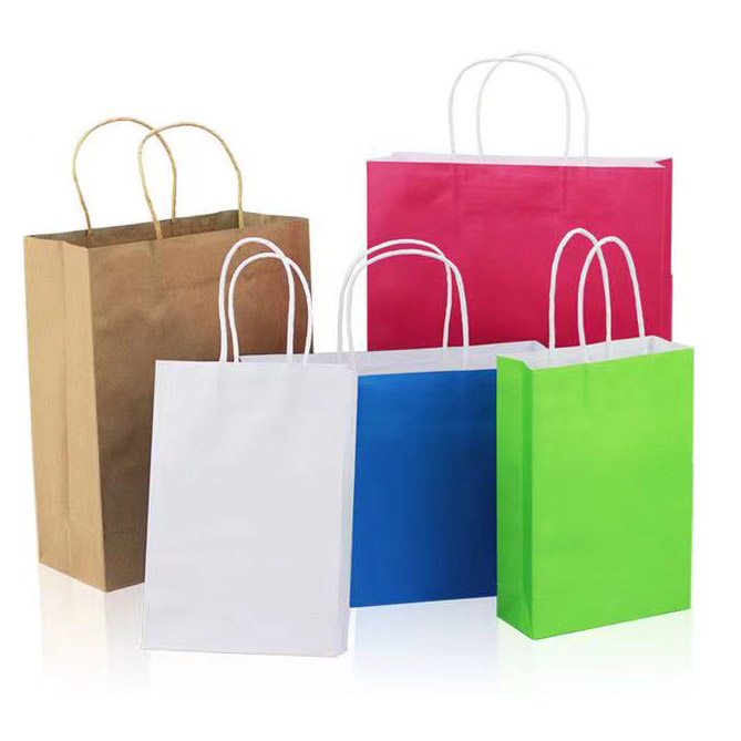 Custom Print Logo Elegant White Black Small Bow Gift Paper Bags