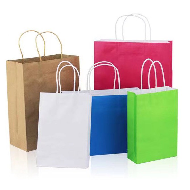 Custom Print Logo Elegant White Black Small Bow Gift Paper Bags