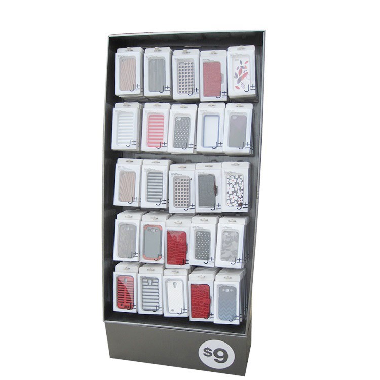 High Quality Cardboard Hair Salon Display Shelf Hook Hanging Hair Extensions Display Rack - Image 1