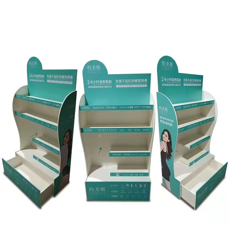 New Arrival Paper Cardboard Display Box Durable Cosmetic Skin Care Counter Display Stand - Image 1