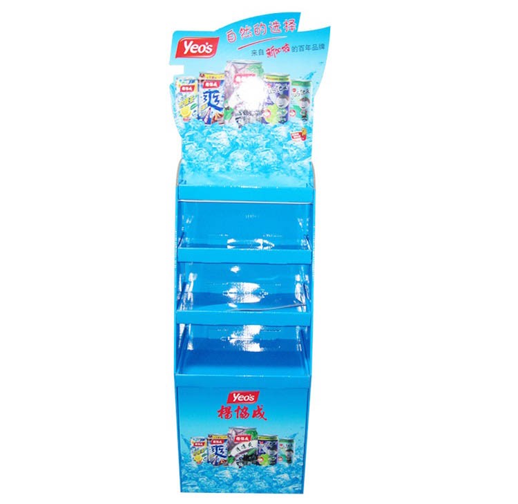 Retail Cardboard Display POP Floor Display Stand For Drink - Image 1